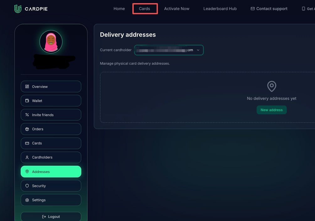 All Cards page screenshot